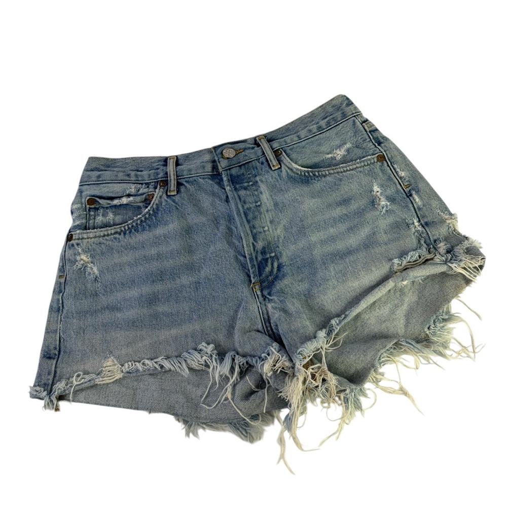 AGOLDE Parker Shorts Denim Distressed Festival Shorts Size 27 Button Fly